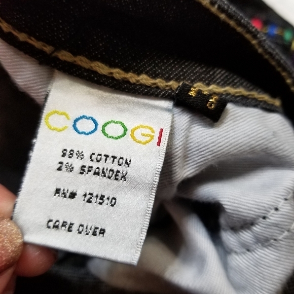 COOGI 9/10 Straight leg black jeans embroidered - Picture 14 of 15